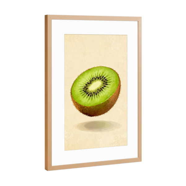 Poster mit Rahmen Kupfer "Kiwischeibe" artboxONE - Essen & Trinken,Essen & Trinken / Obst & Gemüse