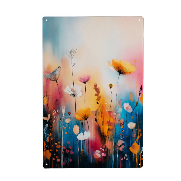 Holzbild "Blumen Aquarell AB (matart)" artboxONE - Natur - Blumen,Garten,Wiese,Natur,Modern,Abstrakt,Kunst,Aquarell