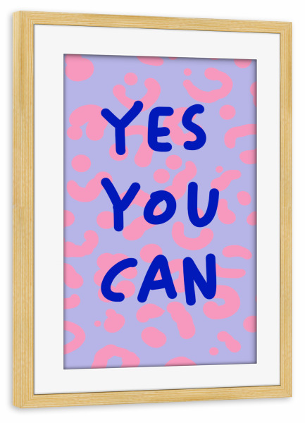 Poster mit Rahmen kiefer "Ja du kannst" artboxONE - Typografie