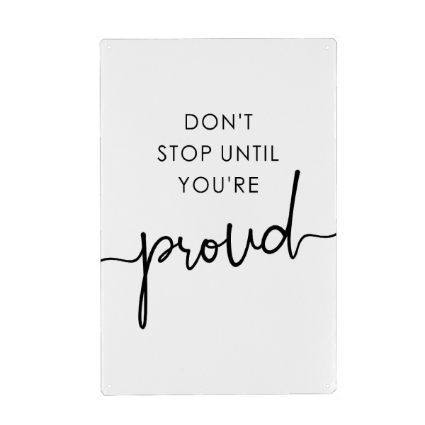 Holzbild "Don't stop until you're proud" artboxONE - Typografie,Menschen