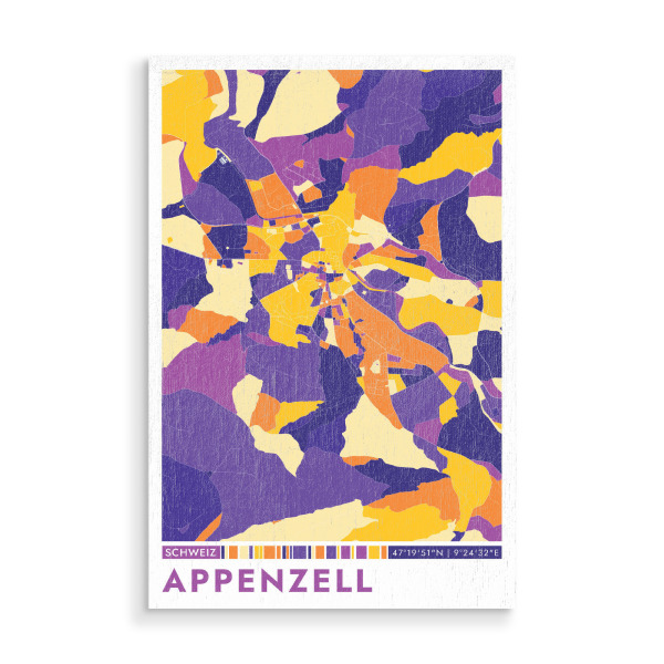 Holzbild "Appenzell Color" artboxONE - Städte / Weitere,Kartografie