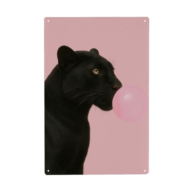Metall Poster "Kaugummi-Panther" artboxONE - Tiere,Lustig