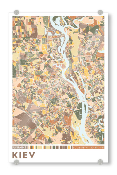 Acrylglasbild "Kiew Color Map" artboxONE - Städte / Weitere,Kartografie