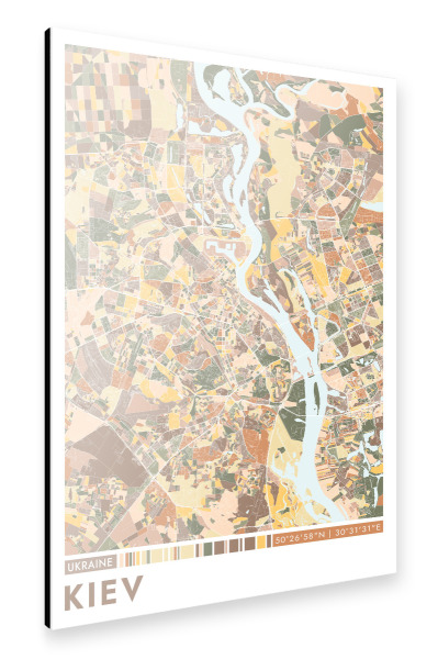 Alu-Dibond "Kiew Color Map" 75x50 cm artboxONE