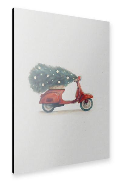 Alu-Dibond "Vintage italienischer roter Roller" 75x50 cm artboxONE