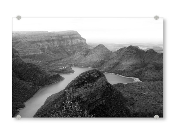 Acrylglasbild "Blyde River Canyon s/w" artboxONE - Natur,Reise,Schwarzweiß,Reise / Afrika,Reise / Länder