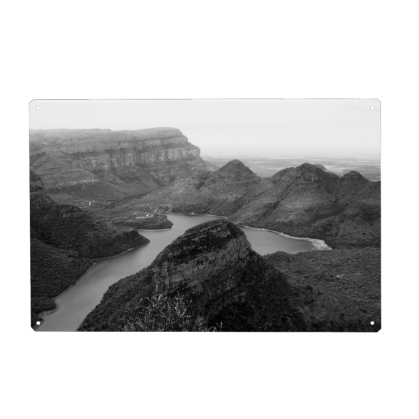 Metall Poster "Blyde River Canyon s/w" artboxONE - Natur,Reise,Schwarzweiß,Reise / Afrika,Reise / Länder