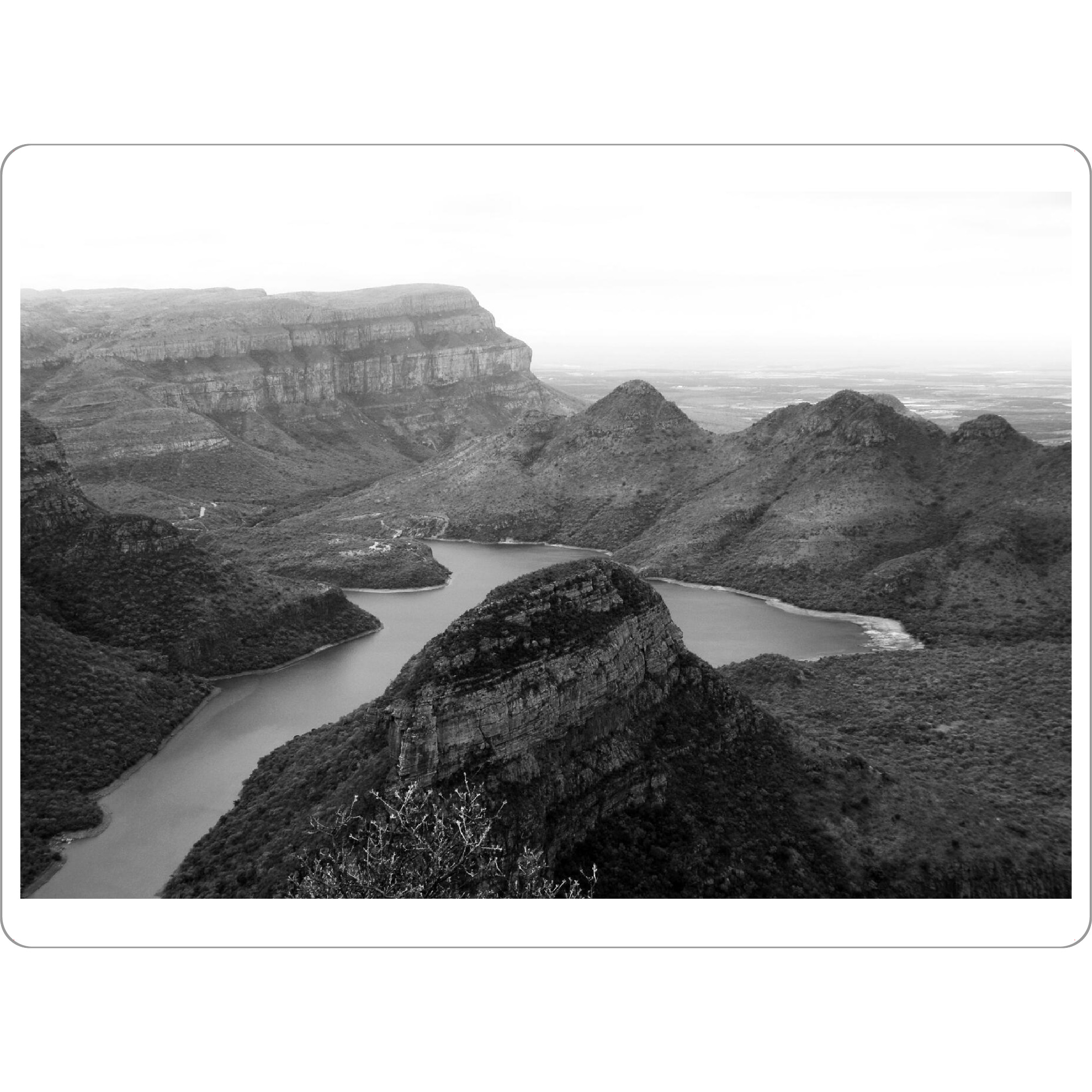 Tischset "Blyde River Canyon s/w" artboxONE - Natur,Reise,Schwarzweiß,Reise / Afrika,Reise / Länder