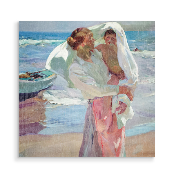 Holzbild "Nach dem Baden" artboxONE - Für Kinder,Für Mama,Für Papa