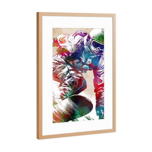 Poster mit Rahmen Kupfer "Snowboarder Sportart E" artboxONE - Sport,Sport / Motivation - Snowboarder,Snowboarden,Sport,Wintersport,Grafik