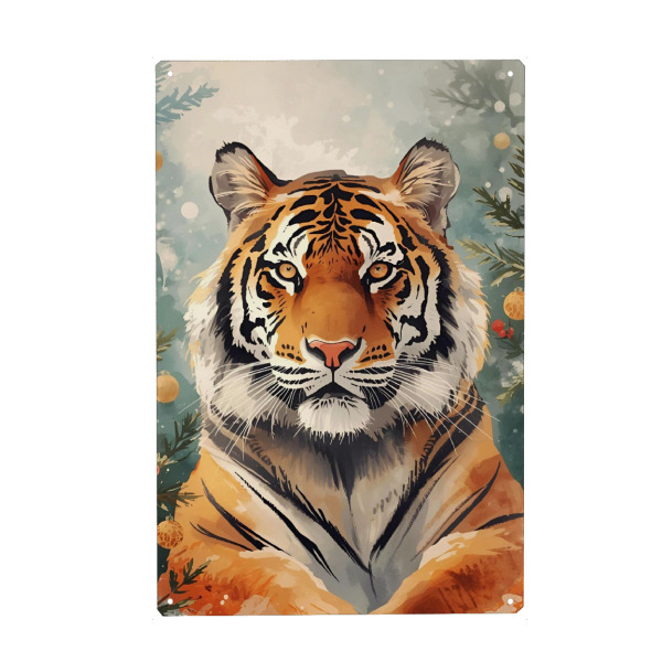 Holzbild "Weihnachtstiger" artboxONE - Tiere,Weihnachten,Lustig
