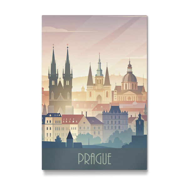 Galerie-Print "Minimalistische Skyline von Prag" 75x50 cm artboxONE