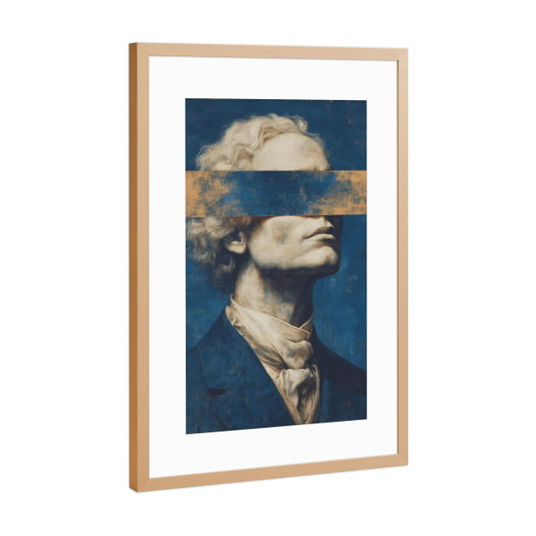 Poster mit Rahmen Kupfer "Mann ohne Blick" artboxONE - Abstrakt,Fashion,Männer
