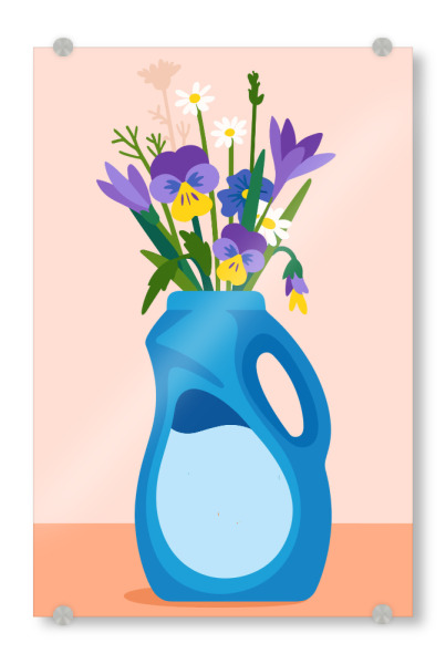 Acrylglasbild "Blue Bottle Bouquet" artboxONE - Floral