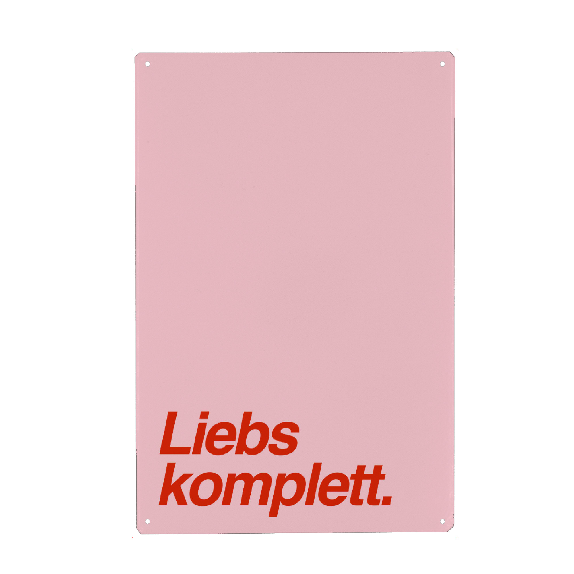 Metall Poster "Liebs komplett - rot auf rosa" artboxONE - Typografie,Liebe - Liebs,Komplett,Liebe,Typografie,Bunt,Modern,Trend - Blechschild