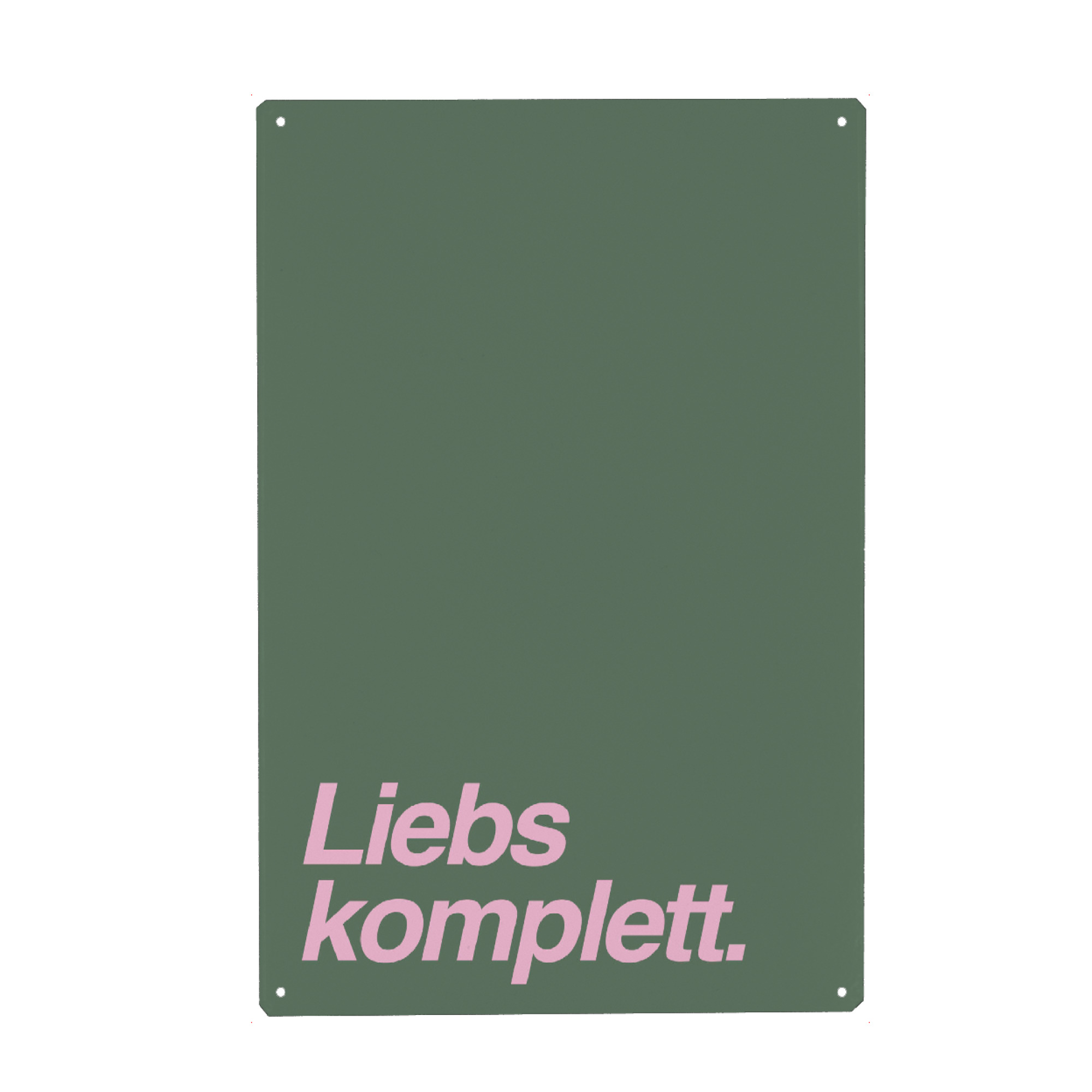Metall Poster "Liebs komplett - rosa auf grün" artboxONE - Typografie,Liebe - Liebs,Komplett,Liebe,Typografie,Bunt,Modern,Trend - Blechschild