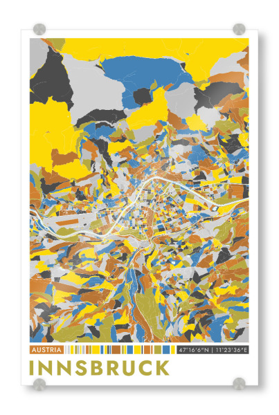 Acrylglasbild "Innsbruck Color" artboxONE - Städte / Weitere,Kartografie