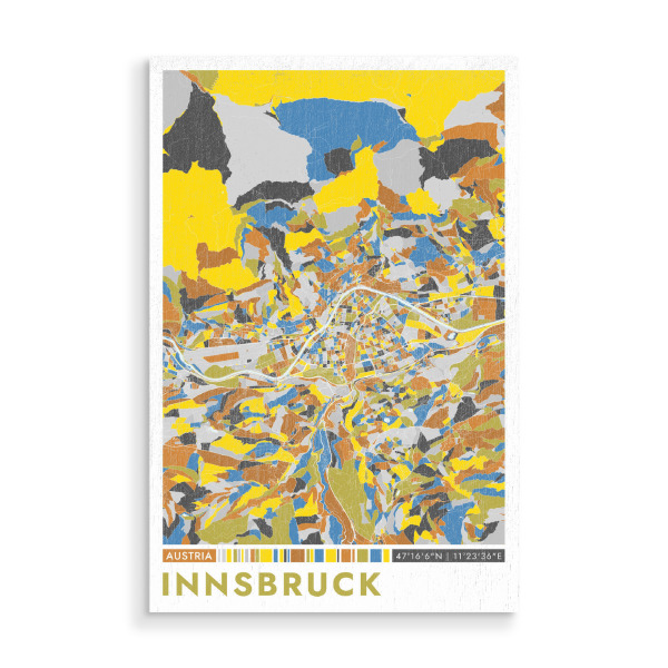 Holzbild "Innsbruck Color" artboxONE - Städte / Weitere,Kartografie