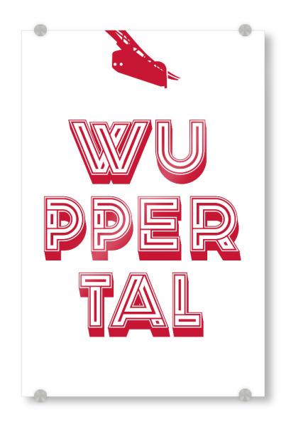 Acrylglasbild "Wuppertal Pop Art" artboxONE - Städte,Typografie,Reise,Städte / Weitere