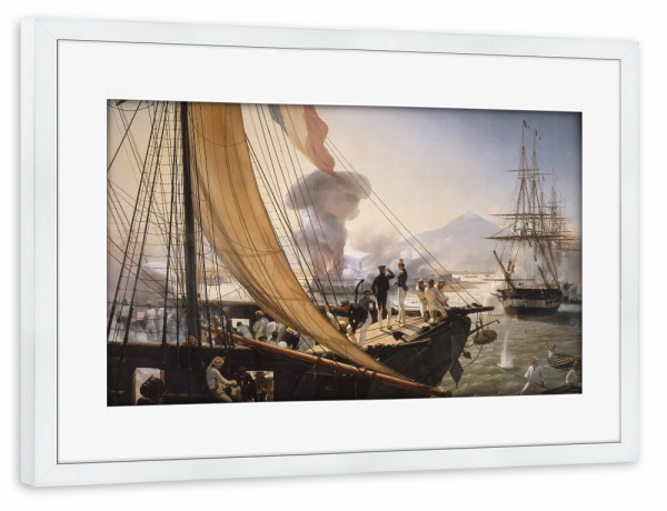 Poster mit Rahmen weiß "Einnahme von Fort San Juan de Ulua" artboxONE - Für Mama,Für Papa,Männer