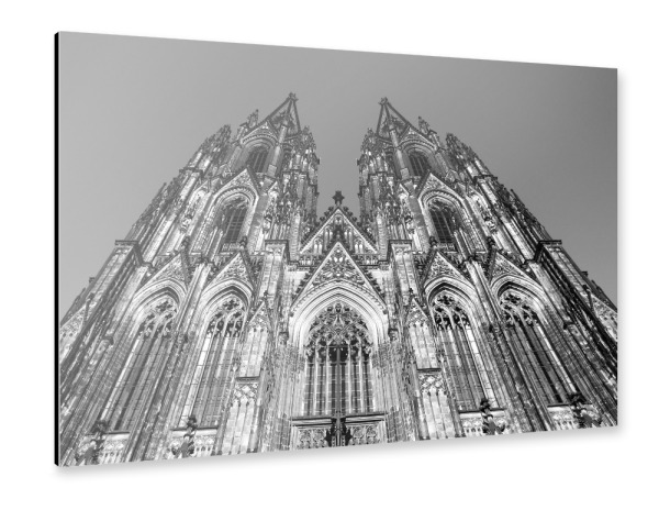 Alu-Dibond "Der Kölner Dom schwarzweiß" 30x20 cm artboxONE