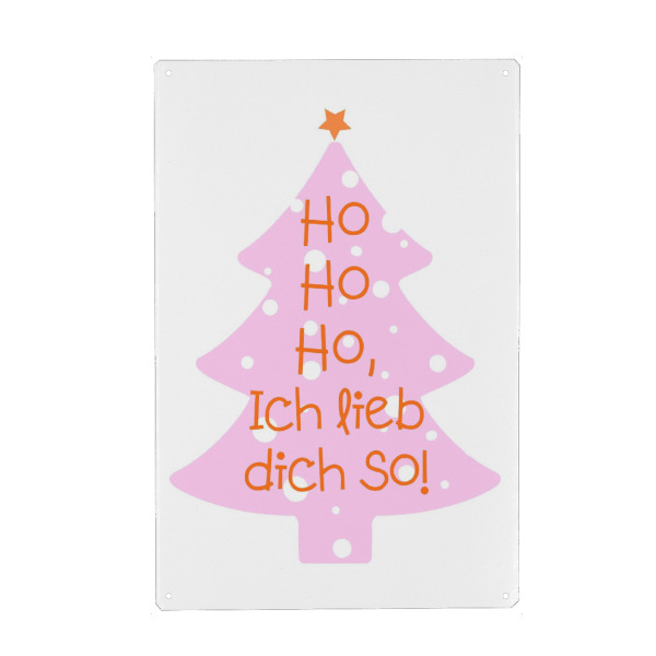 Holzbild "Ho ho ho - ich lieb dich so" artboxONE - Typografie,Für Kinder,Liebe,Weihnachten,Lustig