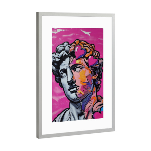 Poster mit Rahmen Silber "Heartbreak Renaissance" artboxONE - Comic,Abstrakt