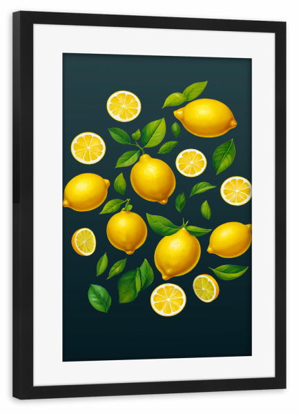 Poster mit Rahmen schwarz "Citrus life" artboxONE - Floral,Essen & Trinken / Obst & Gemüse