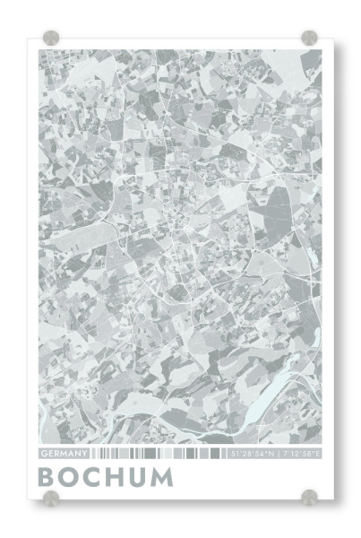 Acrylglasbild "Colormap Bochum" artboxONE - Städte / Weitere,Kartografie