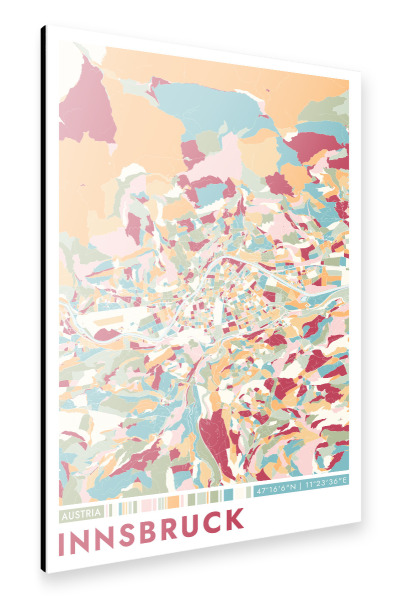 Alu-Dibond "Colormap Innsbruck" 30x20 cm artboxONE