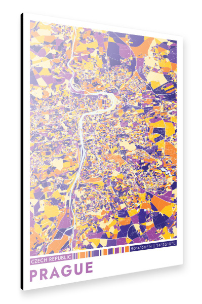 Alu-Dibond "Stadt Prag Colormap" 30x20 cm artboxONE