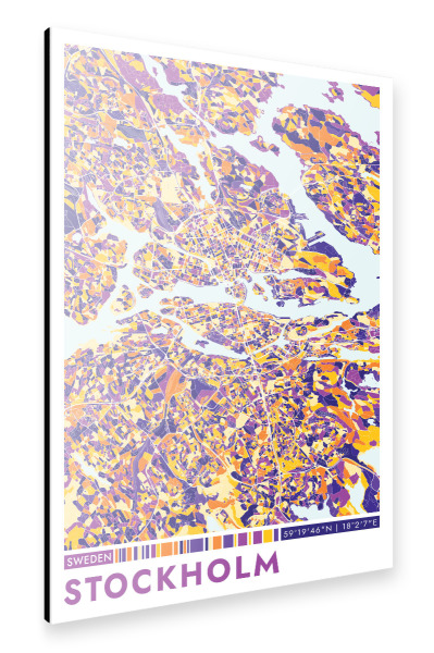 Alu-Dibond "Stadt Stockholm Colormap" 75x50 cm artboxONE