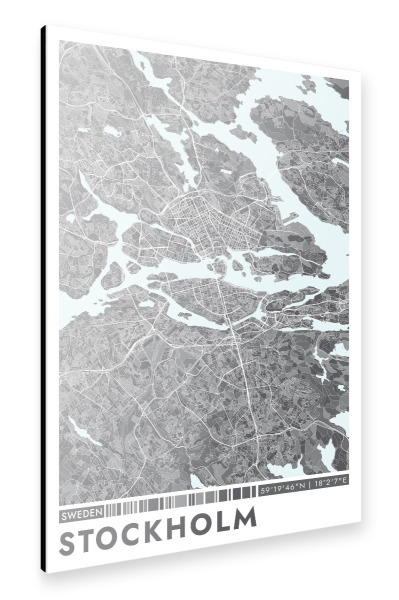 Alu-Dibond "Stockholm City Color" 30x20 cm artboxONE