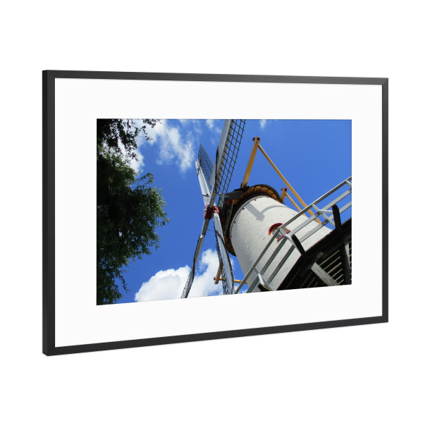 Poster mit Rahmen Schwarz (Metallic) "Holländische Windmühle" artboxONE - Reise,Architektur,Reise / Länder