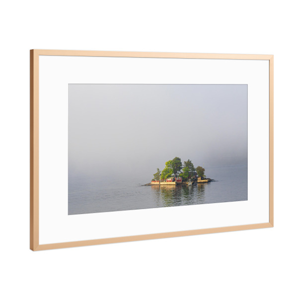 Poster mit Rahmen Kupfer "Insel im Nebel" artboxONE - Natur,Reise,Reise / Strand und Meer,Reise / Länder