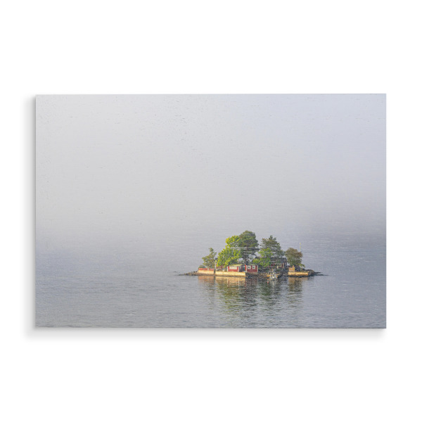 Holzbild "Insel im Nebel" artboxONE - Natur,Reise,Reise / Strand und Meer,Reise / Länder