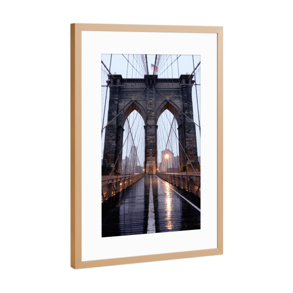 Poster mit Rahmen Kupfer "Brooklyn Bridge, USA" artboxONE - Städte / New York,Reise,Architektur
