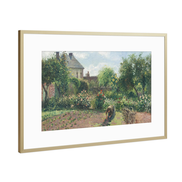 Poster mit Rahmen Gold "Der Künstlergarten in Eragny" artboxONE - Architektur,Für Mama,Für Papa