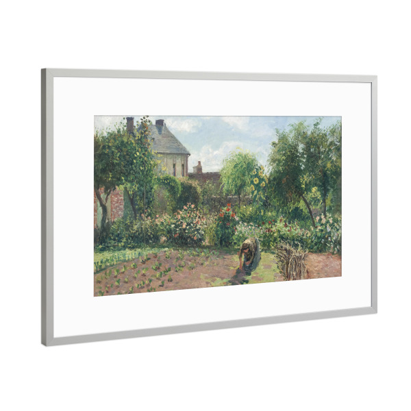 Poster mit Rahmen Silber "Der Künstlergarten in Eragny" artboxONE - Architektur,Für Mama,Für Papa