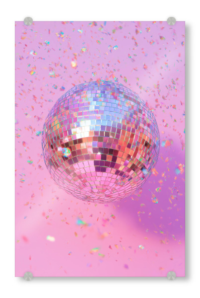 Acrylglasbild "Strahlende Discokugel Vibes" artboxONE - Abstrakt,Musik,Geometrie