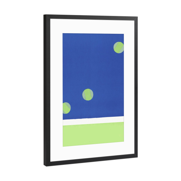 Poster mit Rahmen Schwarz (Metallic) "Three Circles on the Blue Field" artboxONE - Abstrakt,Sport