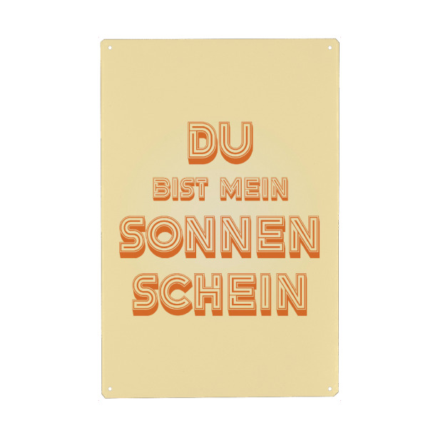 Metall Poster "Du bist mein Sonnenschein!" artboxONE - Typografie,Liebe