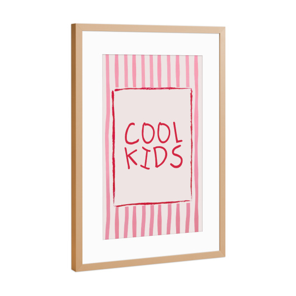 Poster mit Rahmen Kupfer "Cool Kids Retro" artboxONE - Typografie,Für Kinder