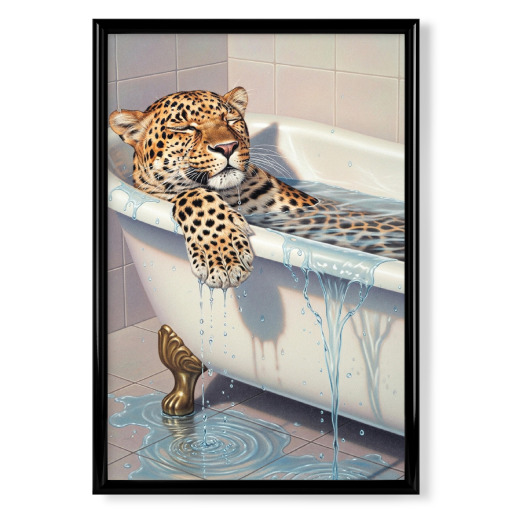Leopard in der Badewanne