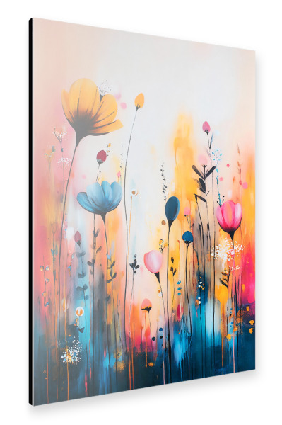 Alu-Dibond "Blumen Aquarell A (matart)" 30x20 cm artboxONE