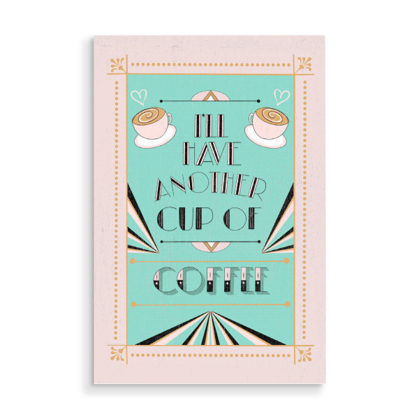 Holzbild "Coffee Love. Vintage Retro Vibes" artboxONE - Typografie,Essen & Trinken