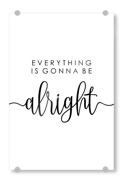 Acrylglasbild "Alles wird gut" artboxONE - Typografie,Menschen,Sport / Motivation