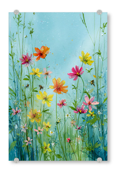 Acrylglasbild "Wiesenblumen im Sommer A (matart)" artboxONE - Natur,Floral - Blumen,Wiese,Natur,Modern,Kunst