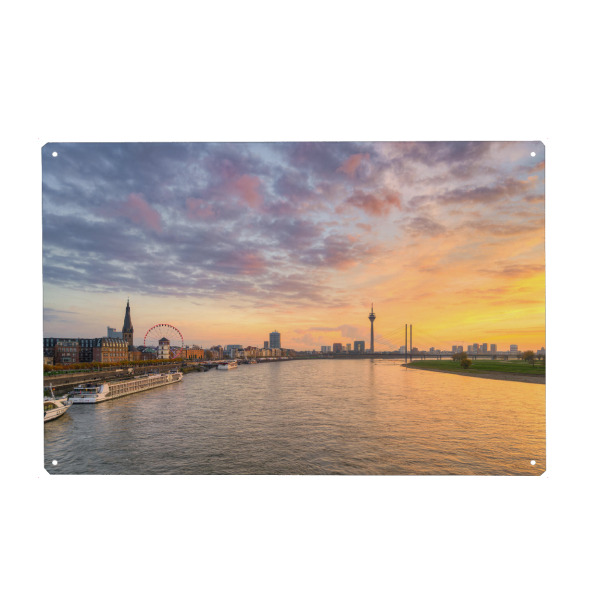 Metall Poster "Die Düsseldorfer Skyline" artboxONE - Reise,Architektur,Städte / Düsseldorf