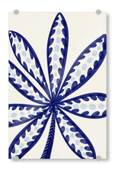 Acrylglasbild "Charming sea botanical" artboxONE - Natur,Floral - Botanical,Leaves,Illustration,Sea botanicals,Blue,Beige